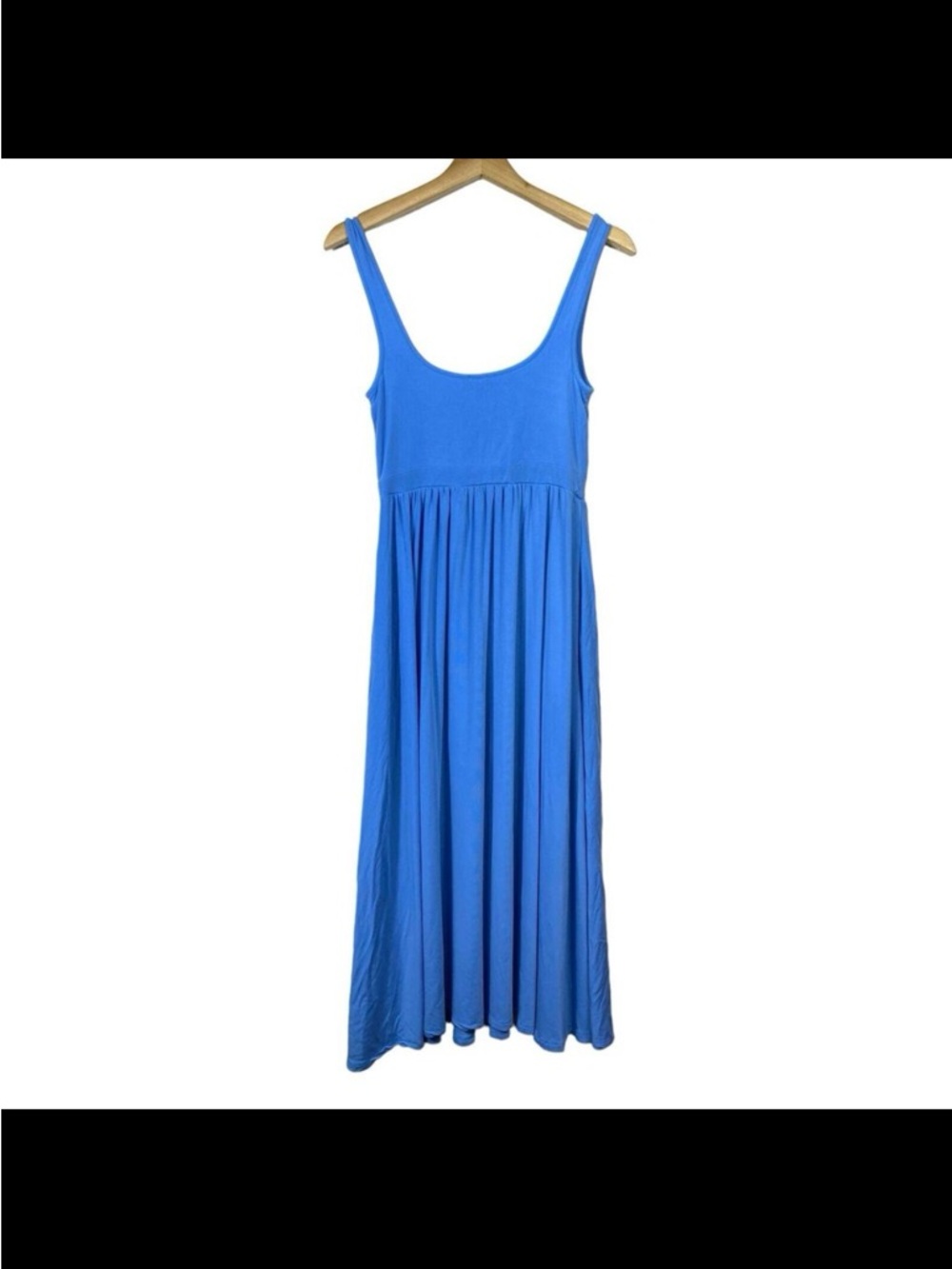 Aritzia Wilfred Market Blue Scoop-Neck Jersey Midi Dress